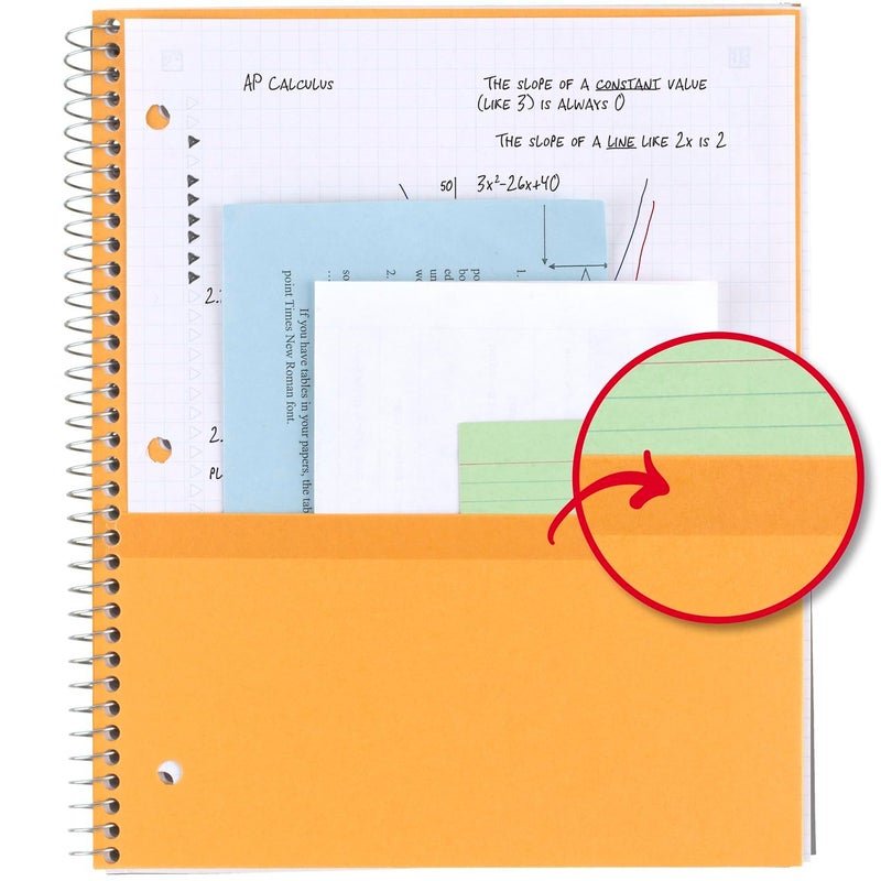 Five Star Spiral Notebook + Study App, 1 Subject, Graph Ruled Paper, Fights Ink Bleed, Water Resistant Cover, 8-1/2"" x 11"", 100 Sheets, Sedona Orange (620000CD1) - Image 4